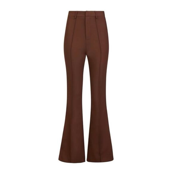 Because of Alice BOA NWT Wide Leg Suit Trouser Pants in Chocolate Brown Large - Picture 13 of 15